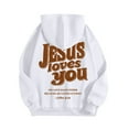 thumbnail image 3 of zaveiop Jesus Loves You Hoodie Womens Christian Sweatshirt Christian Hoodies Oversized Jesus Sweatshirt Long Sleeve Pullover (Z-White, S), 3 of 6