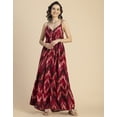 thumbnail image 2 of Moomaya Shoulder Straps V Neck Printed Rayon Dress - Women's Boho Maxi Dress, 2 of 9