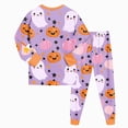 thumbnail image 6 of TOWED22 Toddler Girls Boys Halloween Pajamas Set Kids Pumpkin Print Sleepwear Pjs Long Sleeve 2pcs Soft Jammies(Yellow,8-9 Y), 6 of 9
