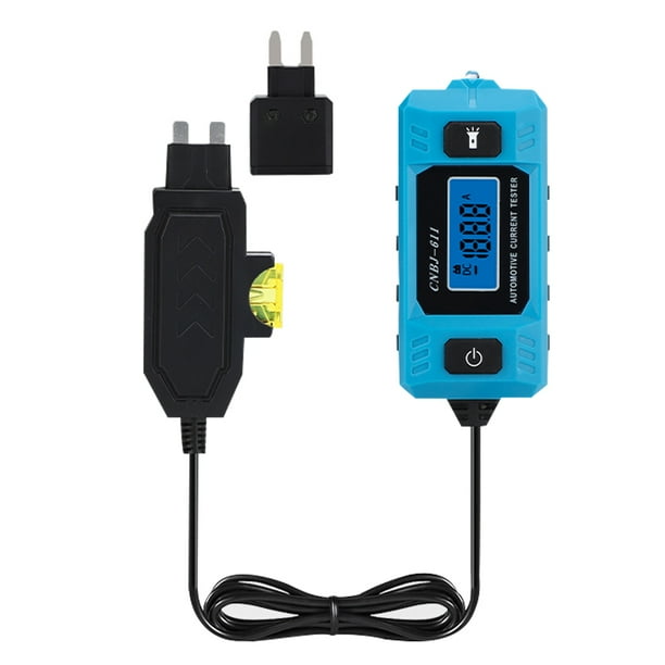 CNBJ-611 Automotivo Trivador Probador Analizador de Fugas de Fugas Probador de Fusibles Automotriz Herramiente de Prueba de Corriente Pantalla Lcd Azul Con Luz de Iluminación