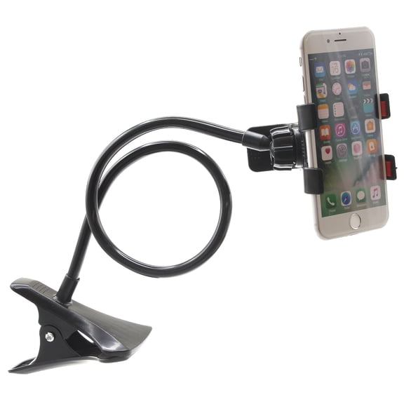 Clip Holder Stand for iPhone 15/16/Plus/Pro/Pro Max/16e - Desk Bed Mount Lazy Arm Long Gooseneck Flexible