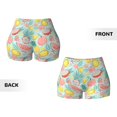 thumbnail image 3 of Sikiie Bright Peach Print Workout Shorts Women Scrunch Butt Gym Shorts Seamless High Waist Tummy Control Yoga Biker Athletic Shorts, 3 of 5