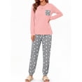 thumbnail image 2 of Fantaslook Women Pajama Sets 2 Piece Long Sleeve Pajama Sets With Long Printed Jogger Pants Sleepwear Loose Lounge Sets, 2 of 9