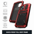 thumbnail image 4 of Dteck iPhone 13 Mini Metal case with Kickstand Screen Protector Case Sturdy Military Armor Durable Full Body Heavy Duty Shockproof Drop Tested Outdoor Case for iPhone 13 Mini (Red), 4 of 7