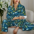 thumbnail image 5 of KLL Modern Excavator Print Women's Long Sleeve Pajamas with Pants Sleepwear Loungewear 2 Set-X-Large, 5 of 7