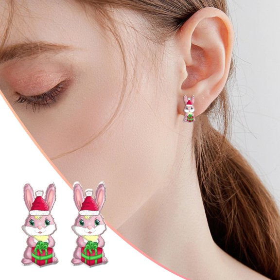 QIQUWOHUL Acrylic Stud Earrings Easter Bunny Radish Earrings
