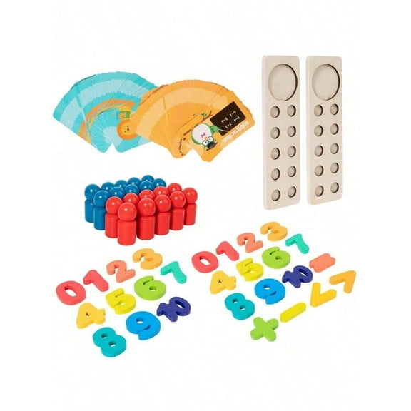 Montessori Wooden Math Learning Toy Educational Counting Game for Ages 3-6