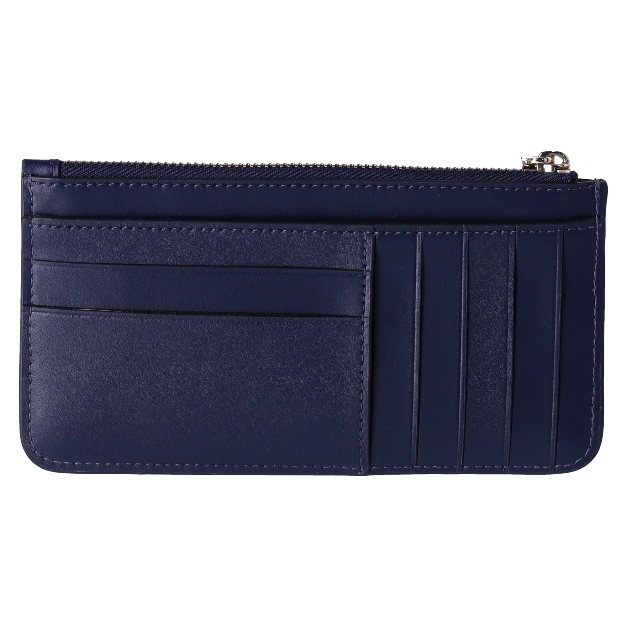 Kate Spade Winter Wonders Large Slim Card Holder Wallet Leather Holidays Navy