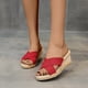 thumbnail image 5 of Amzcrzy Zapatos de mujer,Zapatos de mujer,Zapatillas de mujer, Zapatos de tacón alto para mujer, sandalias de paja y lino, cuñas, zapatillas de vestir informales de lona Sandalias Mujer Zapatillas De, 5 of 9