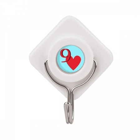 

Love Heart 9 Poker Adhesive Wall Hooks Hanging Self Sticky