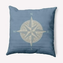 E by Design Compass Nautical Indoor/Outdoor Throw Pillow