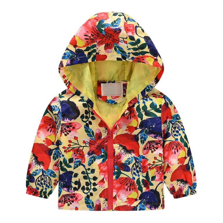 Jacenvly Rain Jacket Girls/Boys Clearance Waterproof Windproof with Hood  Pocket Winter Coats for Kids Boys/Girls Lightweight Warm Comfortable Cute  Coats Outdoor Activity Jacket 
