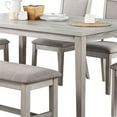 thumbnail image 3 of Benjara Modern 6 PC Dining Set with Table- 4 Chairs & Bench- Plush Seats- Gray, 3 of 5