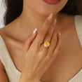 thumbnail image 2 of Juwaliy Women Heart Ring 925 Sterling Silver Butterfly November Birthstone Citrine Solitaire Ring Jewelry Christmas Thanksgiving Gift for Mother, 2 of 9