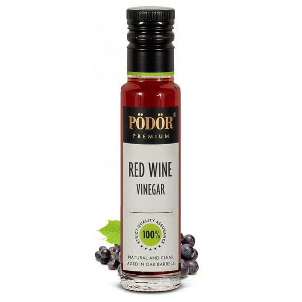 Podor Premium Red Wine Vinegar 3 4 Fl Oz 100 Natural Aged In Oak Barrels Fermented Unfiltered Vegan Gluten Free Non Gmo In Glass Bottle Walmart Com Walmart Com
