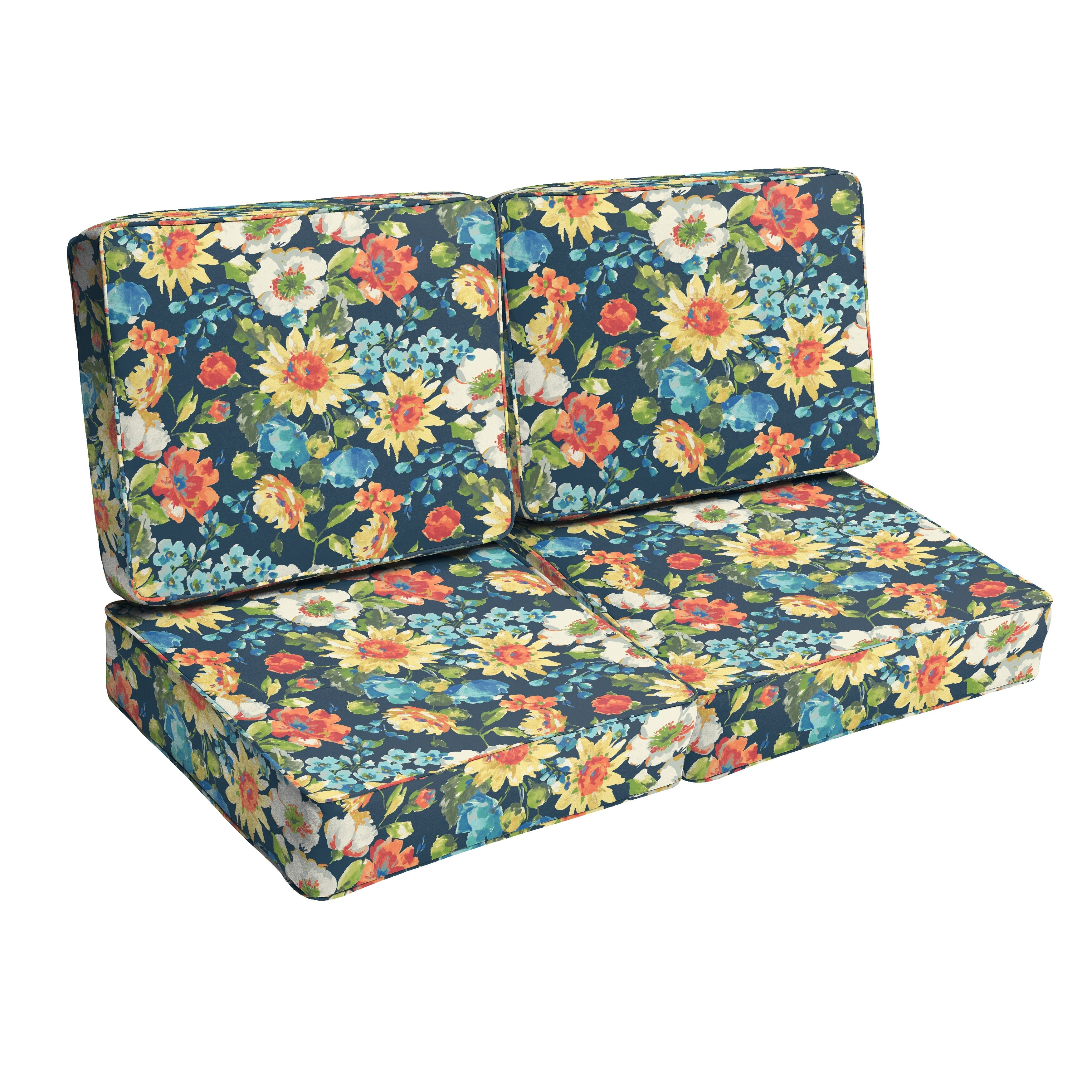 Humble and Haute Humble + Haute Indoor/Outdoor Blue Multi Floral Deep