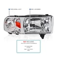 thumbnail image 3 of Spec-D Tuning 1Pc Chrome Housing Clear Lens Headlights Compatible with 1994-2001 Dodge Ram 1500, 1994-2002 Dodge Ram 2500 3500, L+R Pair Head Light Lamp Assembly, 3 of 6