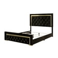 thumbnail image 5 of Home Design Deena Full Upholstered Panel Bed Frame with Diamond Tufting and Gold Legs, Black, Easy Assembly, 5 of 6