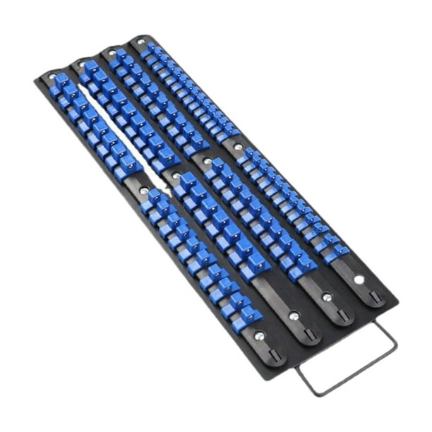 Socket Organizer Bandeja de herramientas de estómago Herramientas Profesional, reemplazo de alto rendimiento Servido 1/2 "3/8" 1/4 "Heavy Duty Azul