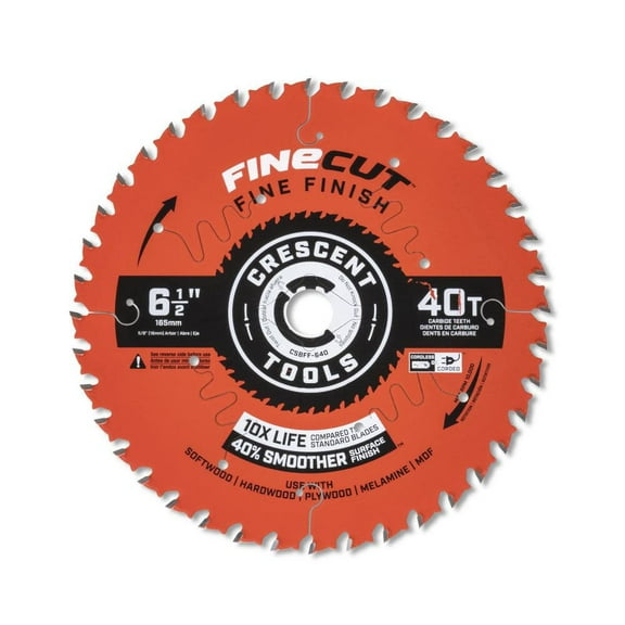 Crescent Circular Saw Blade 6 1/2In X 40 Tooth Fine Cut Fine Finishing
