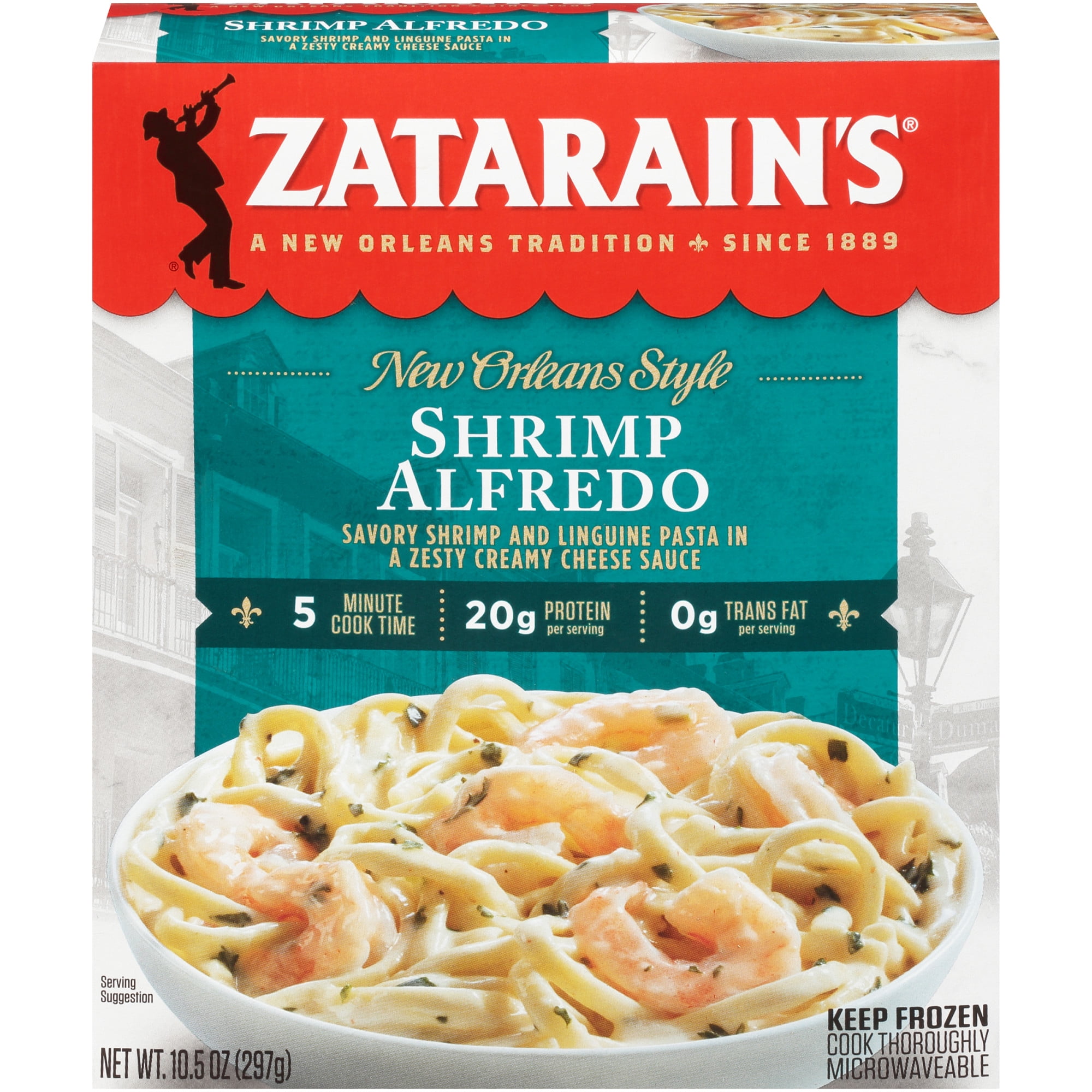 Zatarains Frozen Meal Shrimp Alfredo 105 Oz