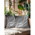 thumbnail image 2 of Outdoor Throw Pillow Set of 2, Black Grey Ombre Waterproof Pillow with Insert Included, Modern Geometric Abstract Aesthetic Cream Decorative Accent Cushion Sofa Pillows for Patio Porch, 18 x 18 In, 2 of 8