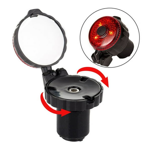 Bicycle Rearview Mirrors 360° Adjustable Bike Handlebar Mirror Blast- Glass Lens Safe Bike Mirror with Warning Light