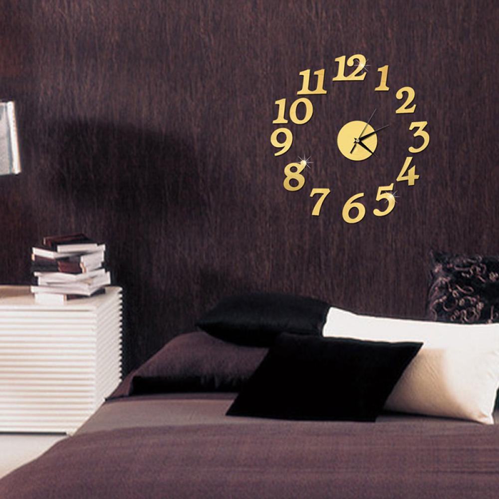 Big Clearance! Creative DIY Mirror Wall Clock Frameless 3D Wall Clocks