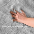 thumbnail image 5 of Latepis Sheepskin Rug 8x10, Faux Fur Sheepskin Rug for Living Room, Fluffy Washable Rug for Bedroom, Nursery, Teen Bedroom Decor, Grey Shag Rug, Rectangle, 5 of 7