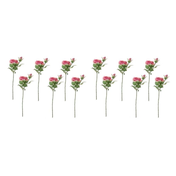 Rama simulación Billuyoard 6 piezas de tela flor falsa Interior hogar centros de flores artificiales Rosa roja 2piezas
