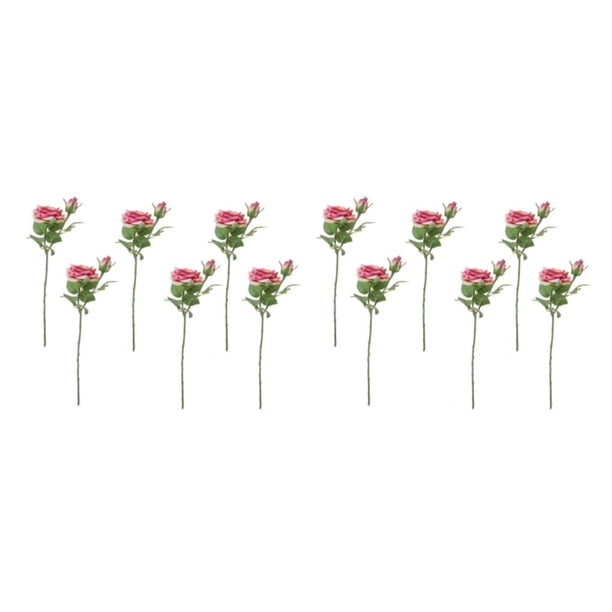 Rama simulación Billuyoard 6 piezas de tela flor falsa Interior hogar centros de flores artificiales Rosa roja 2piezas
