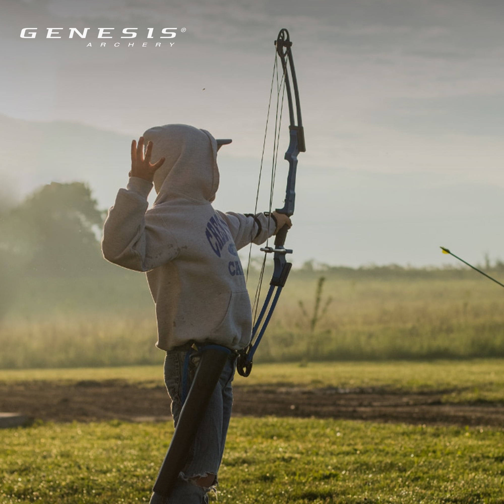 Genesis Gen-X Compound Bow for Archery and Hunting, Draw Hand-Right, Black