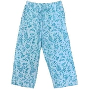 Womens Blue Cheetah Sleep Pants Leopard Animal Print Pajama Bottoms Small