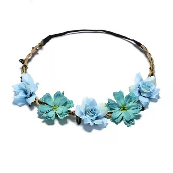 VANIDO Girl Crown Floral Rose Flower Headband Hairband Wedding Hair Garland Headpiece