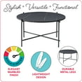 thumbnail image 4 of CorLiving Ayla Black Marbled Effect Engineered Wood Indoor Coffee Table with Iron Legs, 4 of 7