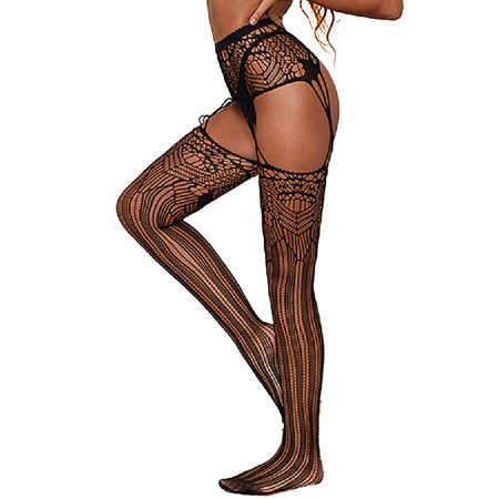 

Sardfxul Soft Mesh Thigh High Fishing Net Stockings Suspender Garter Belt Lingerie Cospla