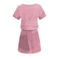 thumbnail image 5 of Teissuly Women's Fashion Solid Color Short Sleeve V-Neck Mid-Calf Dress, 5 of 5