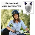 thumbnail image 4 of Blarkrus White Warm Light Helmet Decoration Cute Cartoon Cat Ears Glowing Flash With Light Detachable Motorcycle Motorcycle Helmet Accessories, 4 of 8