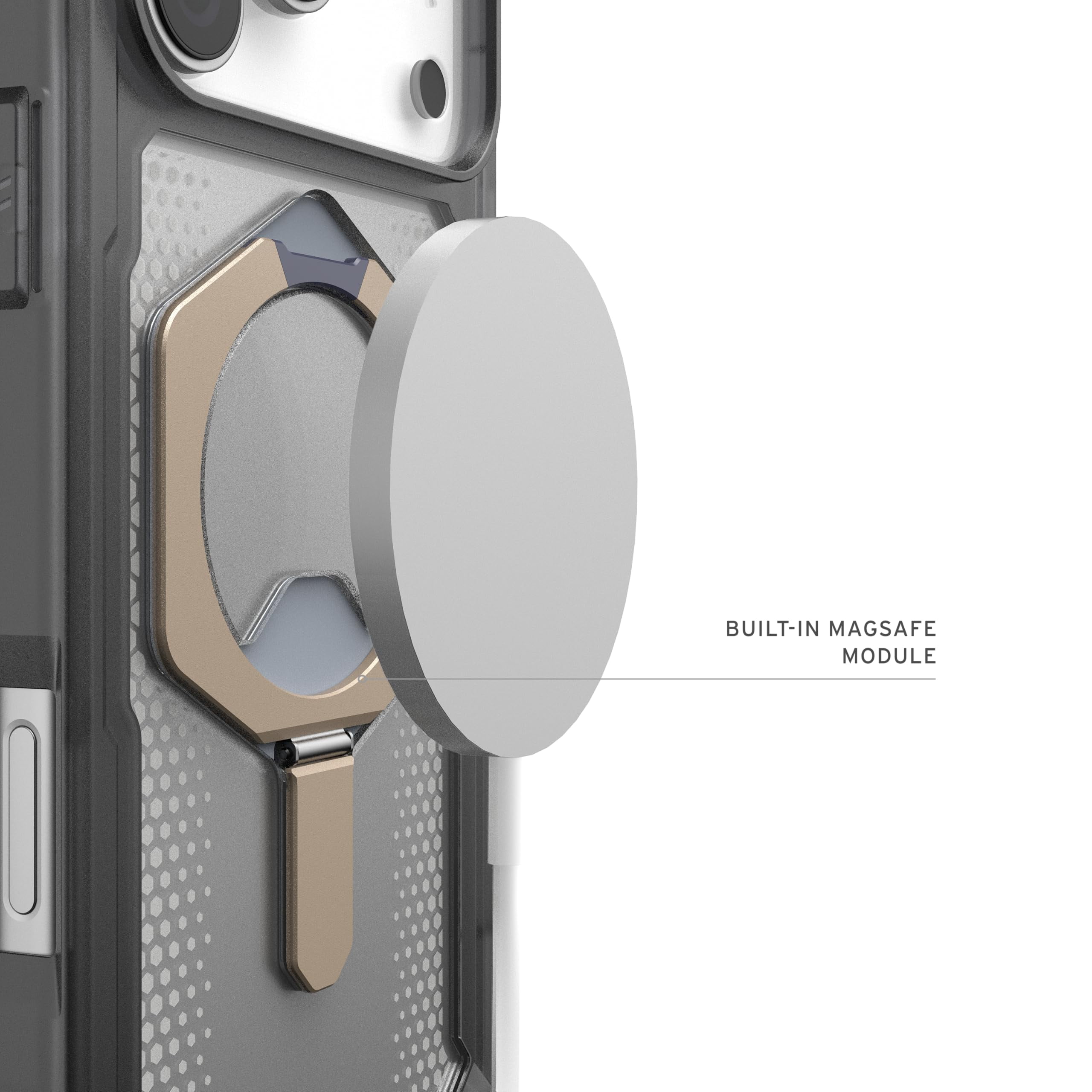 UAG iPhone 17 Pro Max Case with Kickstand Plasma XTE - Compatible with MagSafe Transparent Military Grade Protective Cover, Ash/Titanium