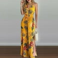 thumbnail image 2 of Jumpsuits for Women Casual Floral Print Sleeveless Halter Jumpsuit High Waist Wide Leg Pants Summer Beach Outfit, 2 of 4