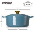 thumbnail image 2 of CAROTE 4.5QT Enamel Cast Iron Dutch Oven,9.5"Round Soup Pot with Lid, Induction Compatible，Blue, 2 of 9