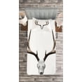 thumbnail image 3 of Ambesonne Antlers Quilted Bedspread Set 2 Pcs, Deer Skull Skeleton, Twin Size, Warm Taupe Pale Grey, 3 of 3
