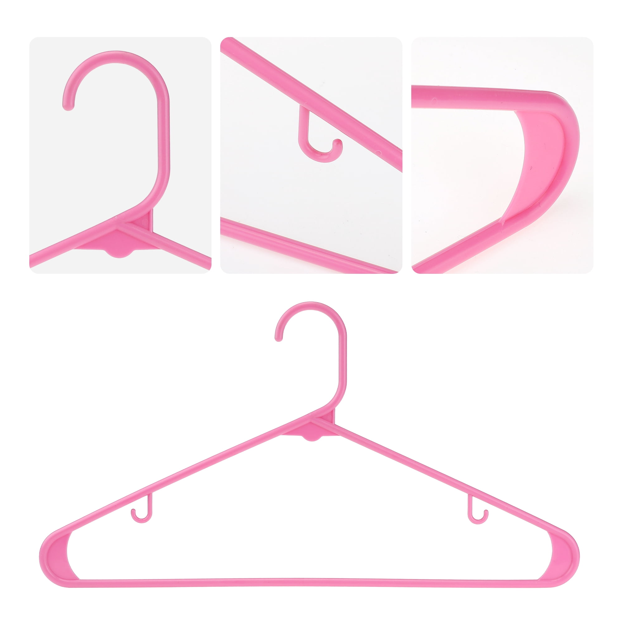 Unique Bargains Plastic Space Saving Clothes Hangers 20 Pcs Pink