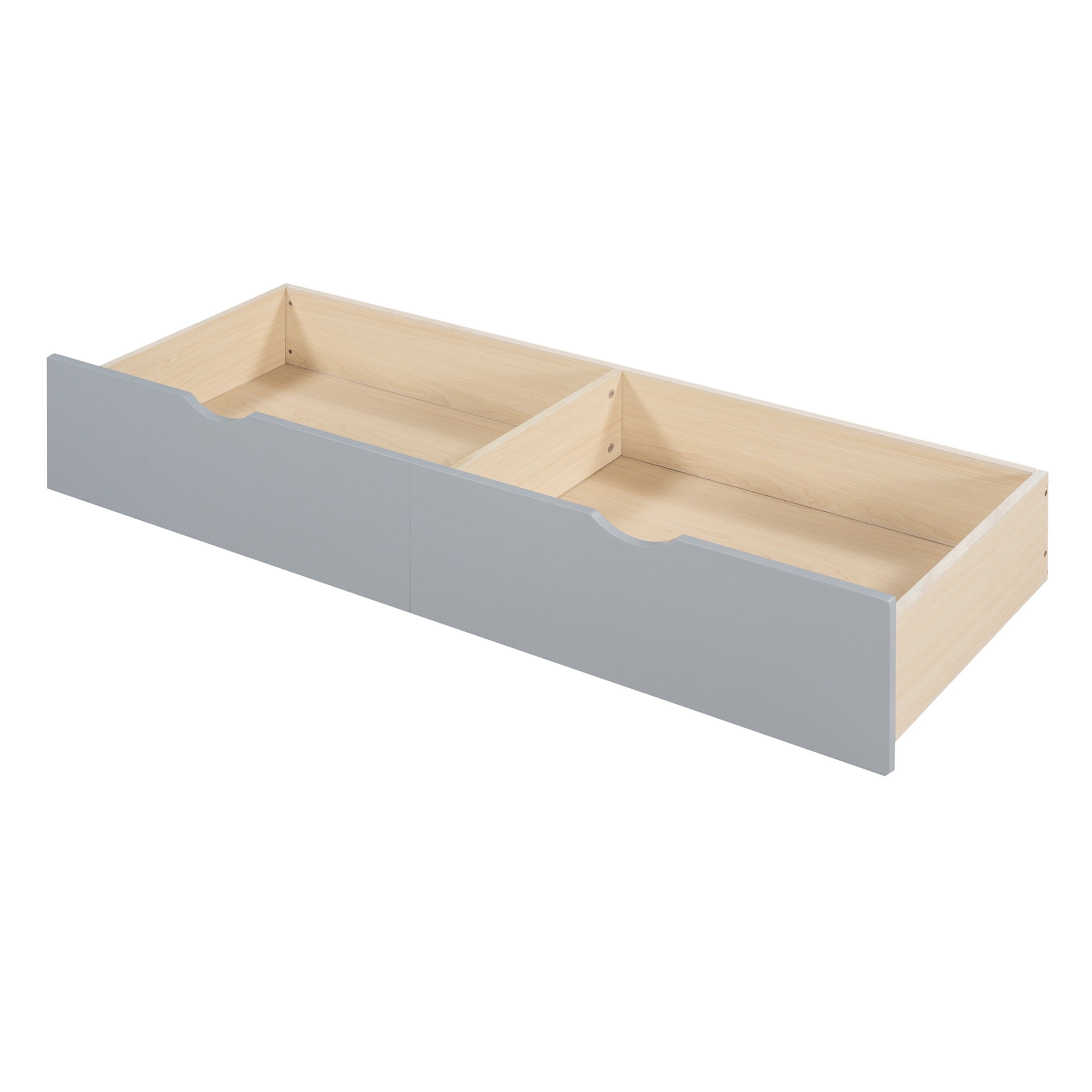Noble House Twin Size House Bed with Sofa, Kids Platform Bed with Two Drawers and Storage Shelf, Gray