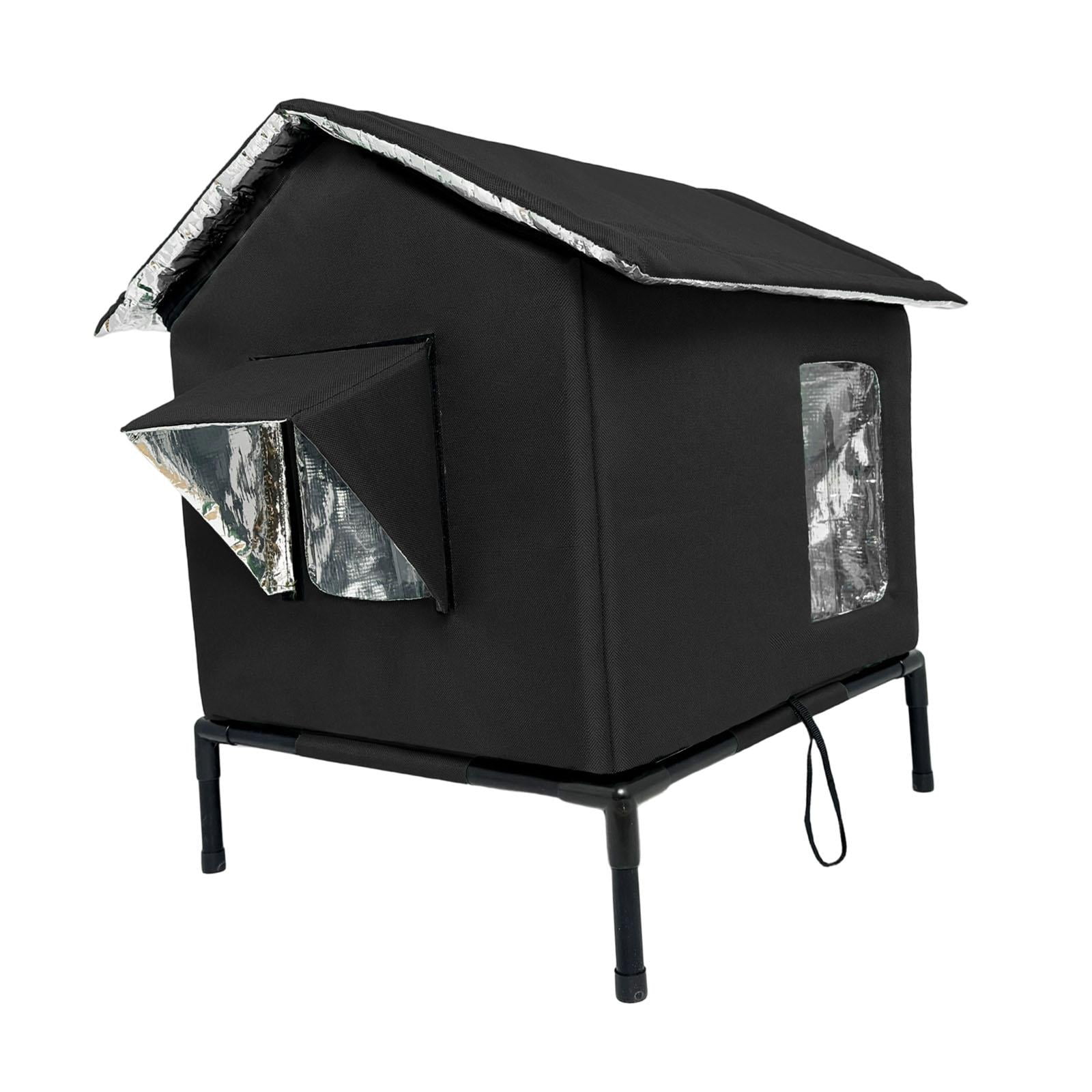 EHJRE Outdoor Cat House Feral Shelter Insulated Waterproof Tent Windproof Portable Kitty Enclosure with Oxford Cloth And Aluminum Foil for Community Porch G L