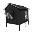 thumbnail image 2 of Casa para gatos al aire libre Tienda para gatos Protección impermeable Refugio para gatitos negro, 2 of 8