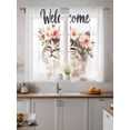thumbnail image 4 of Watercolor Cat Sheer Curtains 2 Panels Set Garland Welcome Lihgt Filtering Rod Pocket Voile Drape, Semi Sheer Window Curtains for Bedroom Living Room, 52"x63", 4 of 5