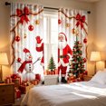 thumbnail image 5 of QISIWOLE Festive Christmas Themed Decorative Curtains, 2 Pack 65x29in Polyester Fabric with Rod Pocket, Holiday Window Display for Living Room Bedroom Party, Santa Snowman Bedroom Scene, 5 of 6