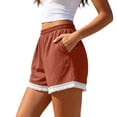 thumbnail image 5 of ByworldtasicNo Boundaries Lace Trim Elastic High Waisted Shorts for Women Summer Casual Loose Lounge Shorts, 5 of 6