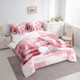 thumbnail image 4 of Manfei Cute Xmas Snowman 7pcs Bedding Comforter Set,Dreamy Christmas Tree Queen Bedding Sets,Pink White Queen Sheet Sets For Girl Kids,Microfiber Bedroom Decor Reversible, 4 of 9